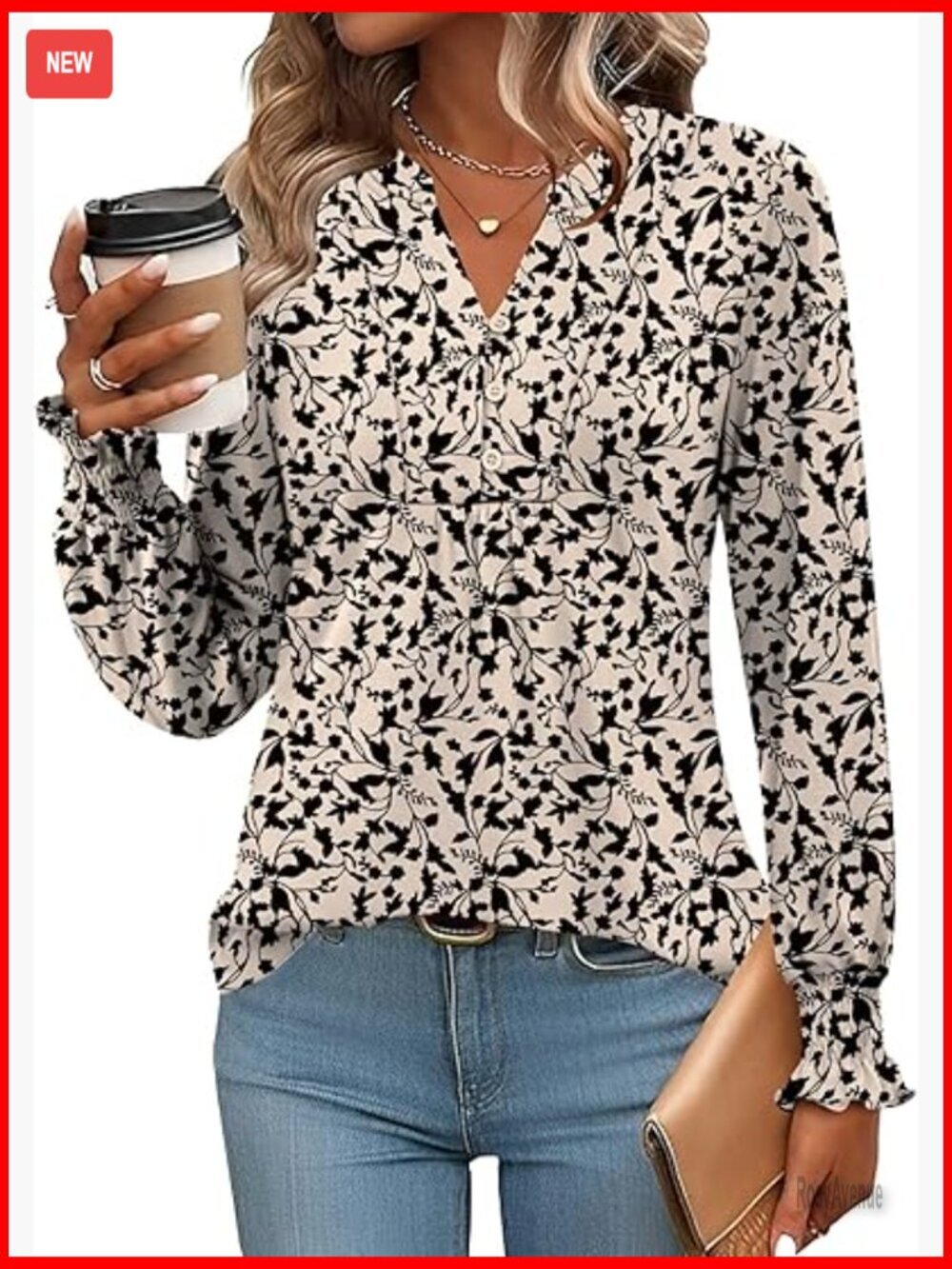V Neck Long Sleeve Tunic Blouse Dressy Casual Button Down Shirt Women